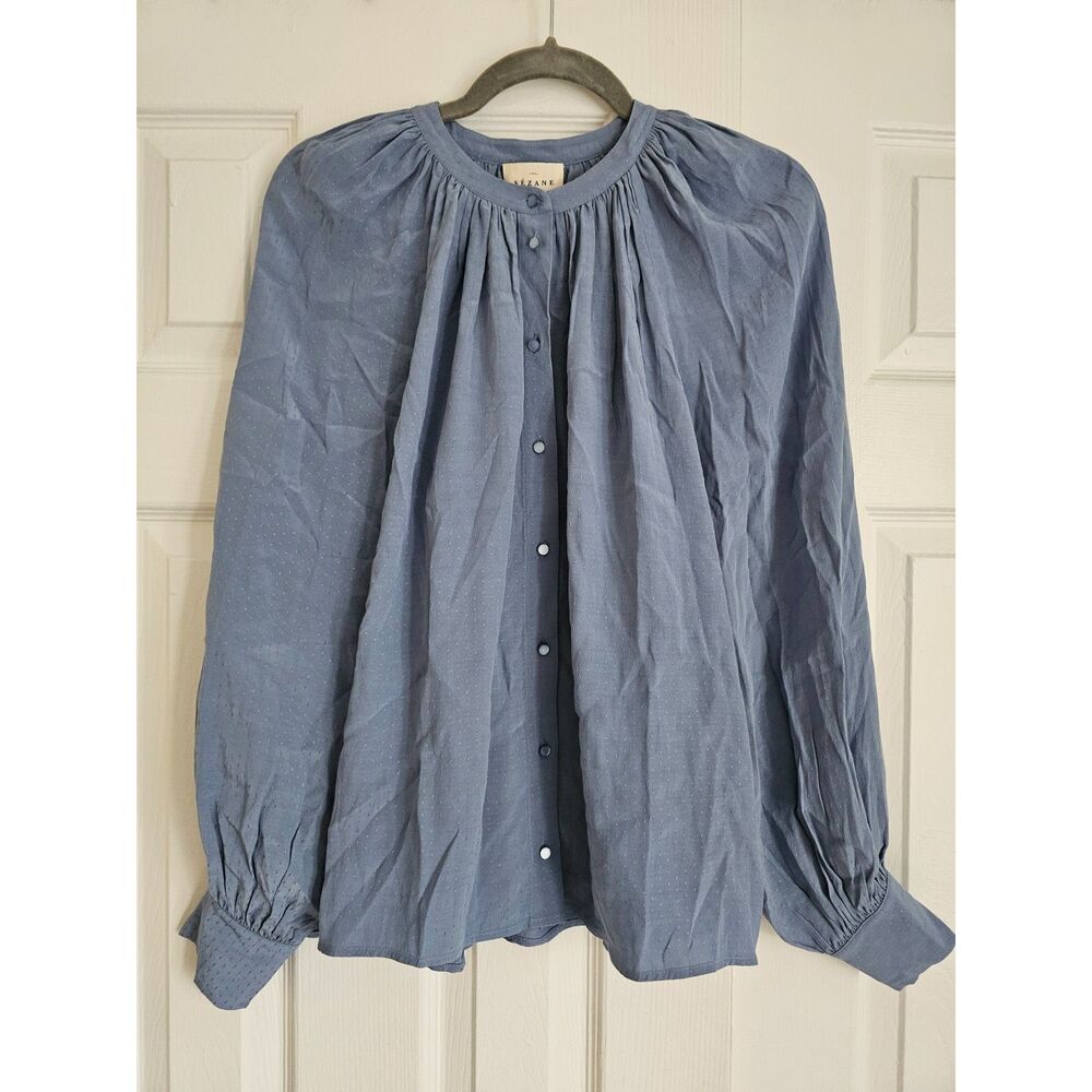 Sezane Lealys Shirt Vintage Blue Size 6